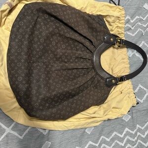 Louis Vuitton Brown Monogram Shoulder Bag with Pleated Design
